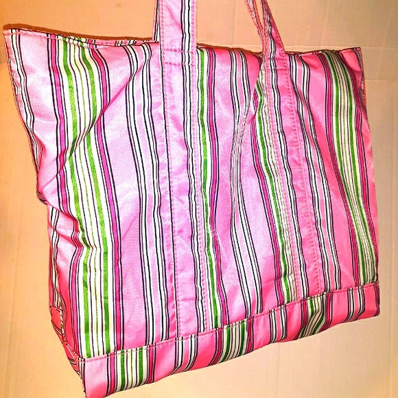 Beautiful Lauren Ralph Lauren Pink Stripe Shopper - Picture 3 of 16